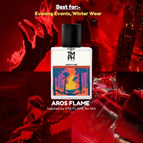 Image of TMPerfumehouse Aros Flame EDP for Men | Citrusy, Woody & Long Lasting Perfume Spray | Citrusy, Vanilla & Aromatic Fragrance | Luxury Gift for Him | TMPH | 50ml