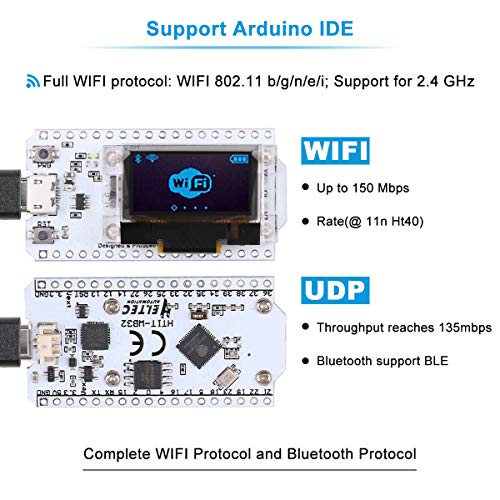 MakerHawk Modulo ESP32 OLED Display WiFi Development Board WIFI Kit 32 Basso consumo energetico 240 MHZ Dual Core con chip CP2012 Display da 0,96 pollici per Arduino Nodemcu