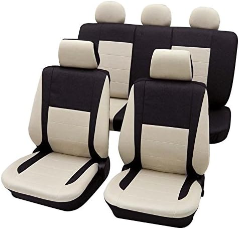 Petex 25274909-6452, Car Seat Covers Beige, Full Package, Washable at 30 Degrees, Will Allow to Fold the Back Seats, Allows Back Seat To be Folded (17 pieces)