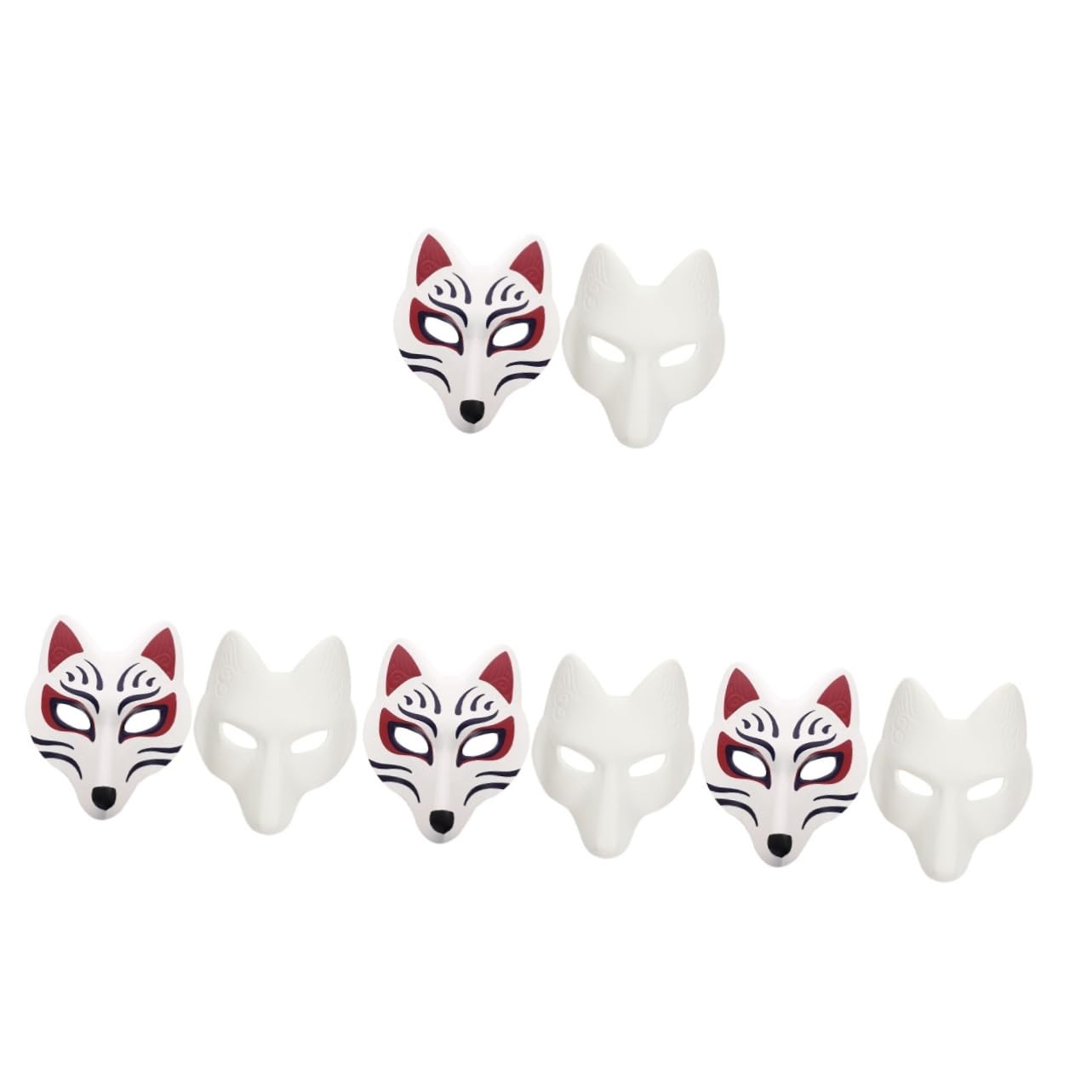 Healeved 8 Pezzi Maschere Vuote per Diy Maschere Fox per Pittura Maschera per Masquerade Leggera per e Attività