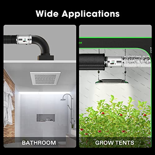 Vivosun 6 Inch Inline Duct Fan-Stainless Steel Air Ducting Clamps #TOP4