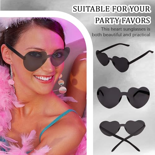 Semato 2 Pcs Heart Sunglasses Rimless Heart Shaped Sunglasses Bachelorette Party Favors4