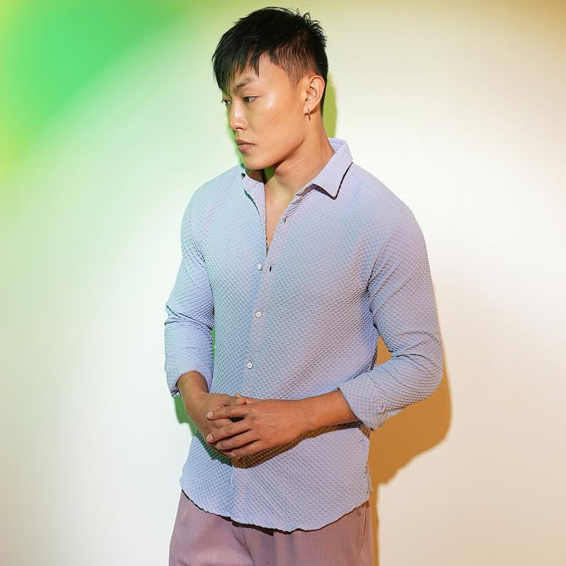 Image of CAHOOT Men's Solid Utility Shirt | Casual Wear | Spread Collar | Long Sleeve | Button Closure | Shirt Crafted with Comfort Fit for Everyday Wear