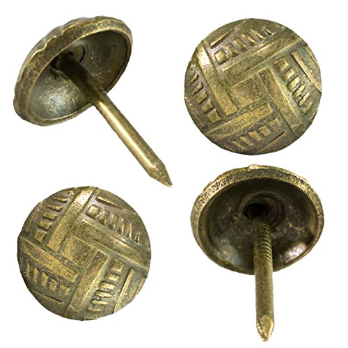 Decotacks Woven Upholstery Nails/Tacks 7/16" - 100 Pcs [Antique Brass Finish] DX5511AB - Thumbnail 7