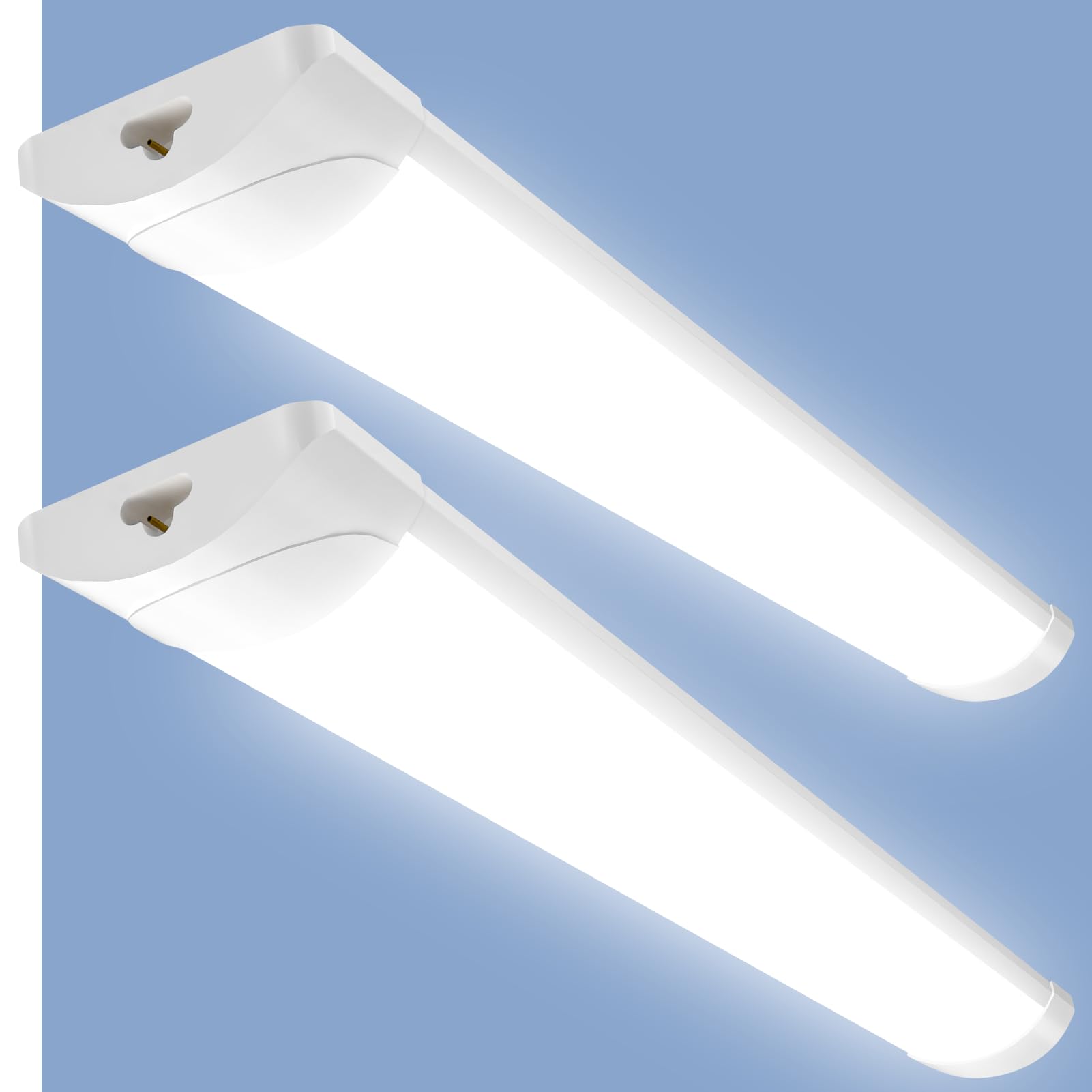 Viugreum 2 Pcs 4FT Linkable Led Batten Light - 40W 4000LM Tube Light for Shed, Loft, Garage, Office, Shop, Basement, School, Bathroom, Hotel, Workshop - IP65, 6500K