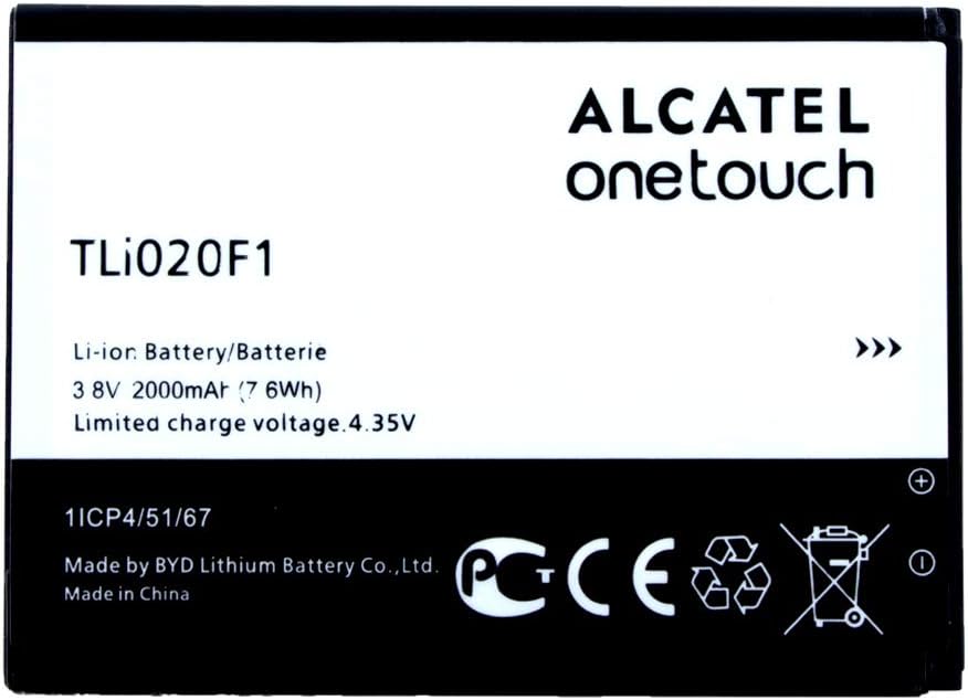 Original Alcatel TLi020F1 Battery to Replace the TLi019B2, TLi020A1, TLi020G1, Compatible with Alcatel One Touch 7040D, Alcatel One Touch 7041, Alcatel One Touch 7041X, Alcatel One Touch Pop C7, Alcatel OT-7040, Alcatel OT-7040D, Alcatel OT-7041, Alcatel OT-7041X