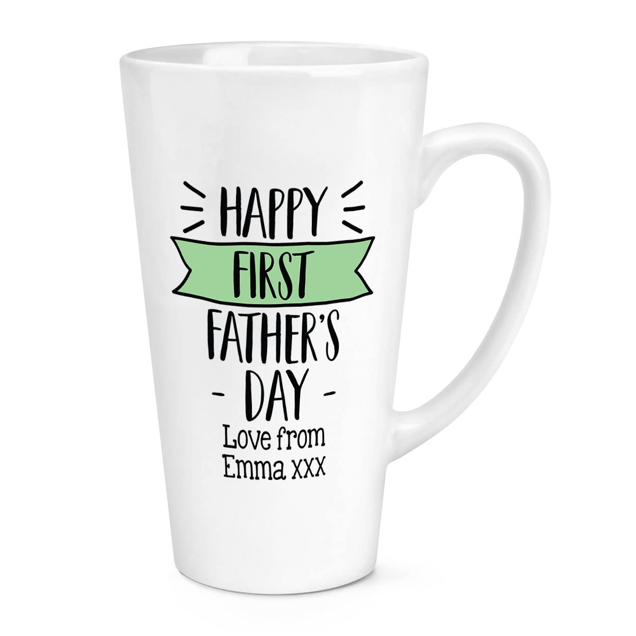 Personalised Happy First Father's Day Love from 17oz Large Latte Mug Cup