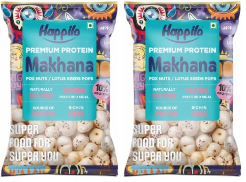 Image of Happilo Premium All Natural Fox Nuts (Phool Makhana) 200g | Lotus Seeds, Gorgon Nuts, Puffed Kernels, Hand-Picked (Pack of 2)