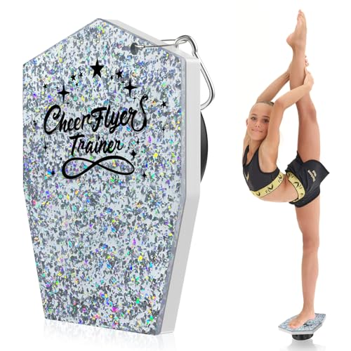MUNNAR Flyer Cheer Stand - Cheerleading Balance Board for Flyer Core Strength & Flexibility Training Board Cheer Stand Practice Equipment for Stunts Training Gymnastics Balance Trainer Gray
