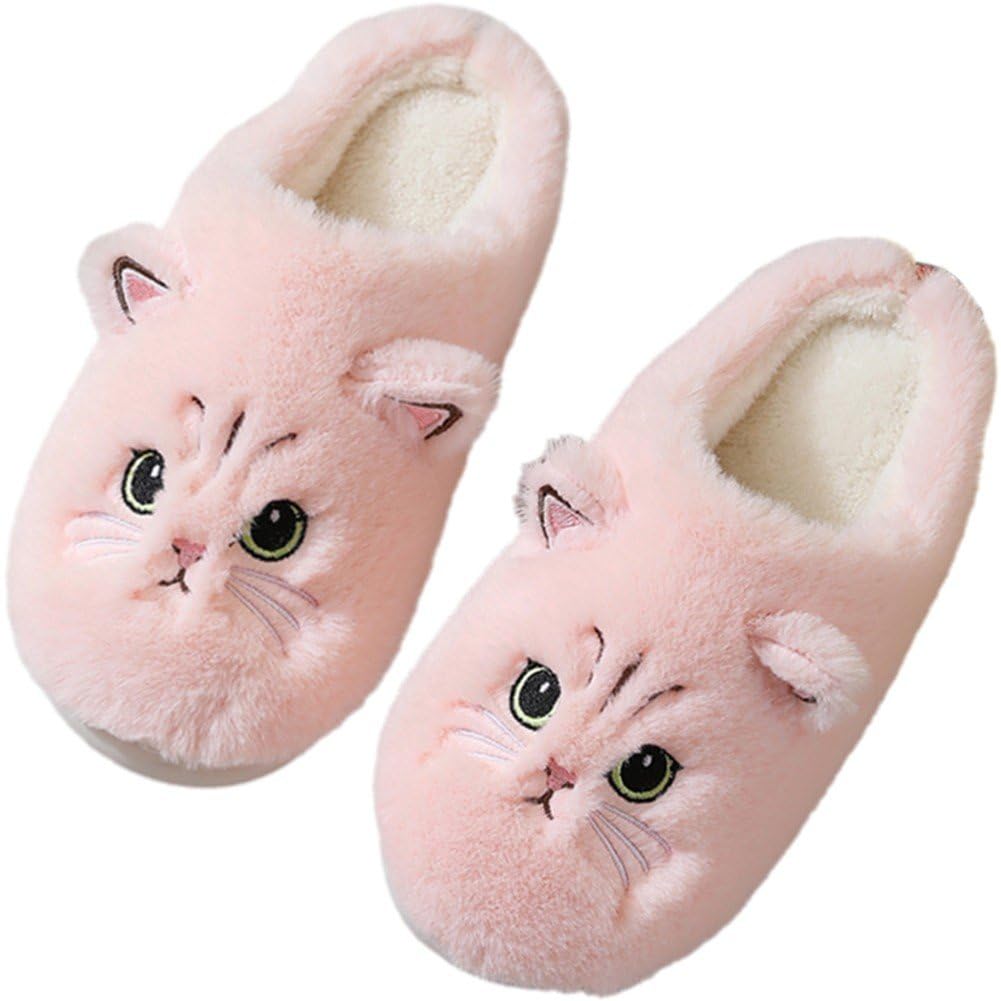 Pantoufles en coton animaux pour homme et femme, chaussures de maison douces