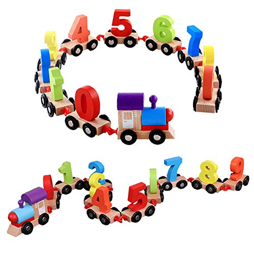 CORPER TOYS 木製 パズル 列車セット 車両 組み立て 型はめおもちゃ 数字認知 指先訓練 かわいい 女の子 男の子 おもちゃ カラフル 六歳以上のサムネイル