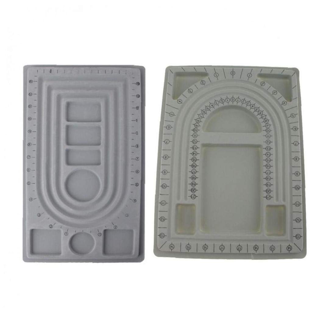 Hotaden 2 Pcs Design Beading Board Flocked Bead Board Tray Design Diy Craft Tool Necklace Beading Jewelry Organiser Tray