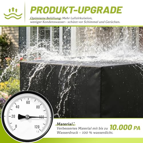 Aipwerer Abdeckung Gartenmöbel, Abdeckplane Gartenmöbel 180x120x74cm – Ansicht 4
