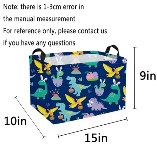 Image of Rectangular Easter Dinosaur Basket,Dinosaur Easter Baskets for Boys, Kids Storage Basket Organizer for Boys,Room Decor ,Clothers,Toys Box,Books,Kid's Gifts Storage.(Easter Dinosaur)