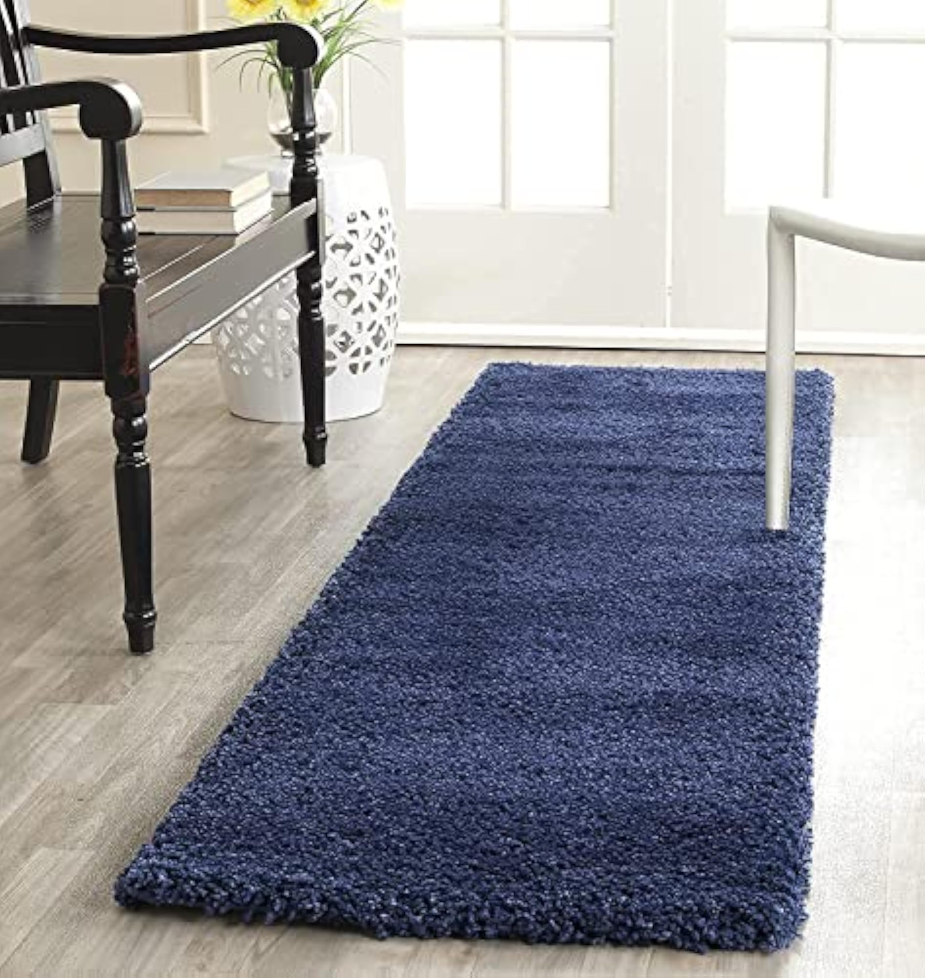 Plush Fluffy Bedside Runner Rug, Super Soft Shag Long Floor Mat