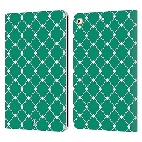 Étui portefeuille en cuir Émeraude Quatrefoil pour Apple iPad 9.7 2017 et 2018