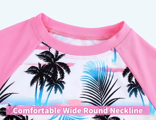 Image of Snowheart Girls Rash Guard Sets Long Sleeves Swimsuit 2 Pieces Tankini Bathing Suit Swimwear for Girls 3-12 Years