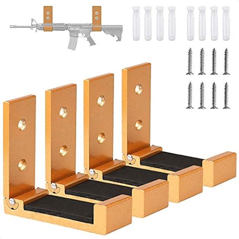 GOHIKING Gun Rack Wall Mount, Rifle Gun Racks Foldable Shotgun Hooks Hangers with Soft Padding -Excellent for Indoor Display Any Gun, Sword, and Bow Cover