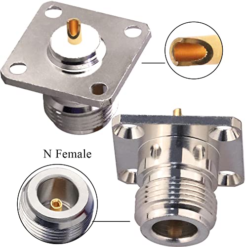 Conector N Femenino 4 Orificios Panel Montaje Pack 2 miniatura 6