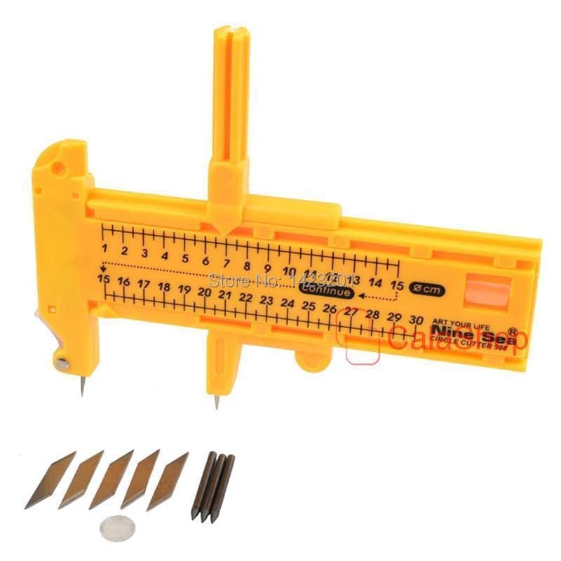 1 Pcs/ Lot Adjustable Compass Circle Cutter Diameter 1cm-30cm Paper Leather Craft Tool Blades For Cutting Rubber Paper Leather
