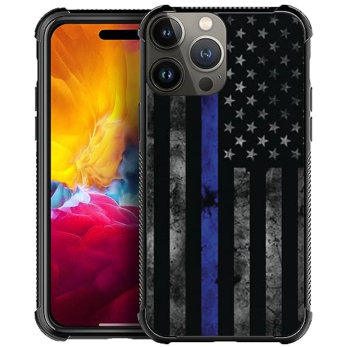 Pare-chocs arrière iPhone 15 Pro Max coque de protection drapeau police américaine USA