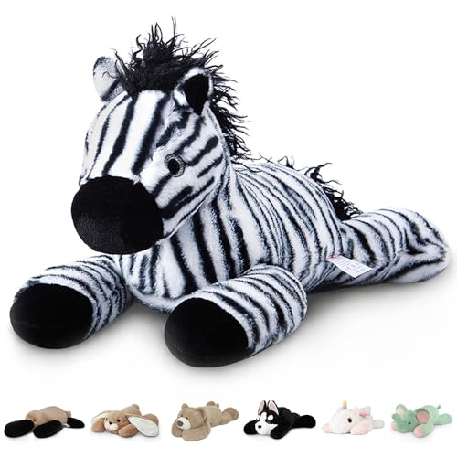 Niuniu Daddy 25" 5 lb Weighted Zebra Stuffed Animal for Adults Kids, Giant Large Soft Body Pillow Plush Toy for Sleeping Huggable, Gift for Everyday Comfort by Niuniu Daddy - Used condition - US$28.63