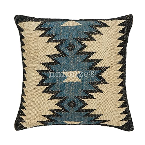 Iinfinize IIN-CC5-339-340-343-356-357 Vintage Cushion Wool Jute Pillow Cover Rustic Cushion Case Sofa Back Rest Pillow Kilim Cushion Cover Set Of 5 Handwoven Pillow Case Hippie Body Cushion thumb #3