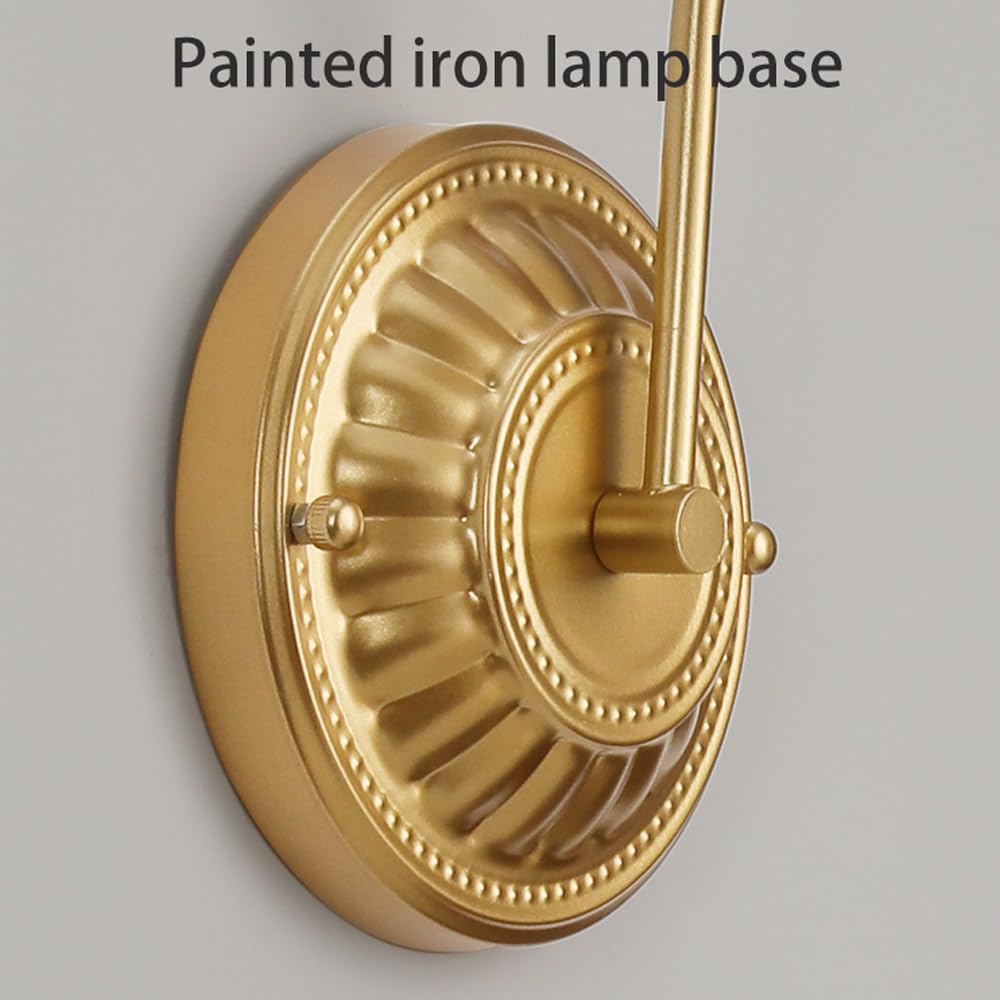 Wisząca Lampa Ścienna W Nowoczesnym Stylu Retro, Dekoracja Wnętrz, Kinkiet, Oprawa Świetlna, Wykwintny Klosz Szklany, Metalowa Lampa Ścienna E14 Z Połowy Wieku, Wykończe,Bwith pearls