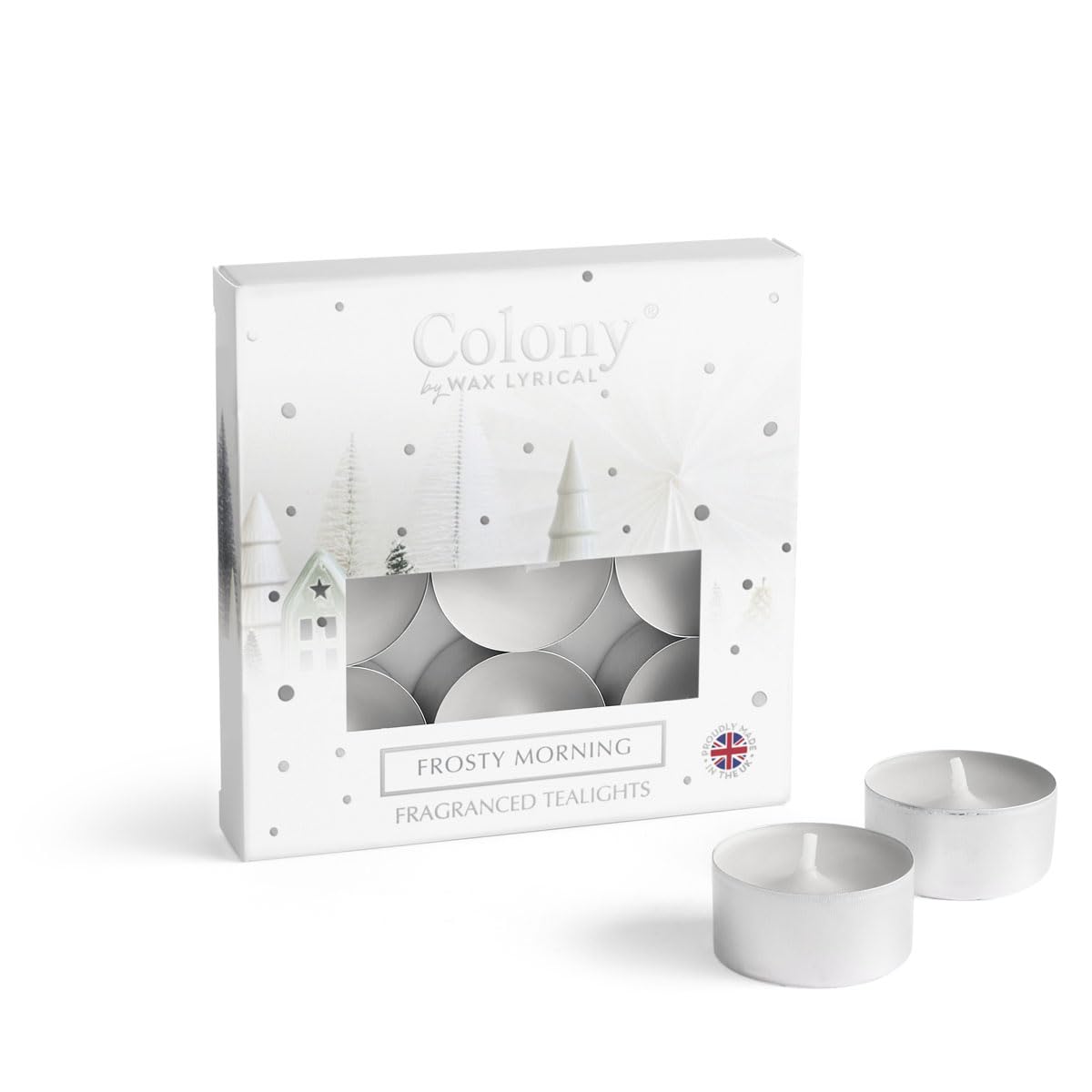 Colony Frosty Morning Tealights | Fresh Snow Scent | Perfect for Winter Nights | Box of 9 Tealight Candles