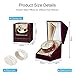 JQUEEN Double Watch Winder Box for Automatic Watches – Quiet Japanese Motor, Luxury Brown Wooden Self Winding Case, Gift for Men