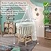 Bebek On For Natural Beech Wood Canopy Cradle with Cream French Lace Textile Set, Rocking & Locking Design, Complete Set with Mattress, Bedding, Pillow and Mosquito Net-37.8