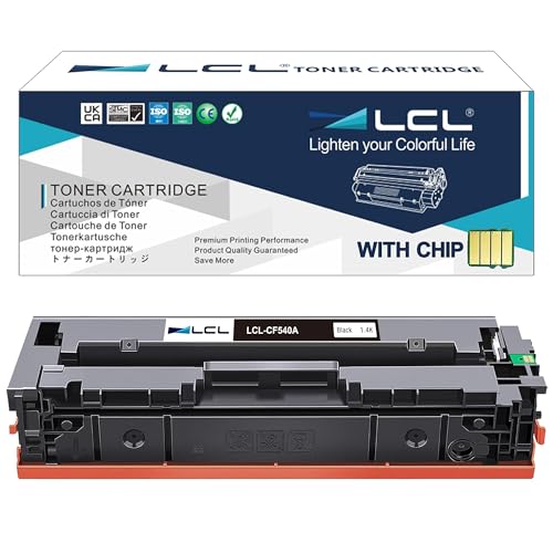 LCL CF540A Toner Cartridge Replacement for HP 203A 203X CF540A CF540X Replacement for HP Color Laserjet Pro M254dw M254dn M254nw MFP M281fdw M281fdn M281cdw M280nw (1 Black)