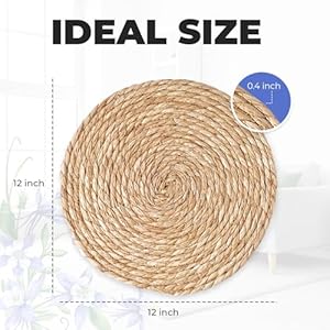 Handmadebohoplacematssetof6naturalcottonburlapandwaterstrawwovenmacramedecorfarmhousestyle Urban Country Home Decor Handmade boho placemats set of 6 natural cotton burlap and water straw woven macrame decor farmhouse style urban country home decor