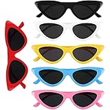 6 Pcs Vintage Cat Eye Sonnenbrillen Damen Vintage Sonnenbrille Party Sonnenbrillen Set Perfekt FüR AlltäGliche Partys Lustige Bunte Sonnenbrillen Mit 6 BrillenputztüChern Und Brillenbeutel