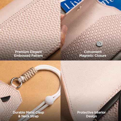 Image of VULKIT Portable Eye Glasses Case for Women & Men, Slim Sunglass Case, Unisex Eyeglass Case, with Adjustable Neck Lanyard