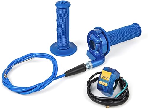 PUCKY New 78" 22mm Twist Throttle Accelerator Handle Grips and Cable Set with Kill On Off Switch for 50cc 110cc 150cc 250cc Mini Bike ATV Quad Pit