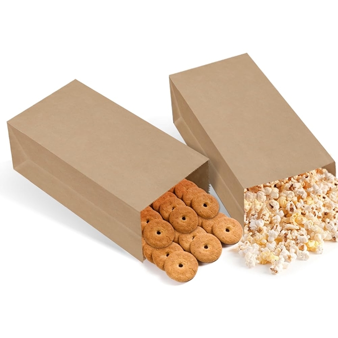 100个棕色纸袋，可用于礼品袋、午餐袋、婚礼派对袋等