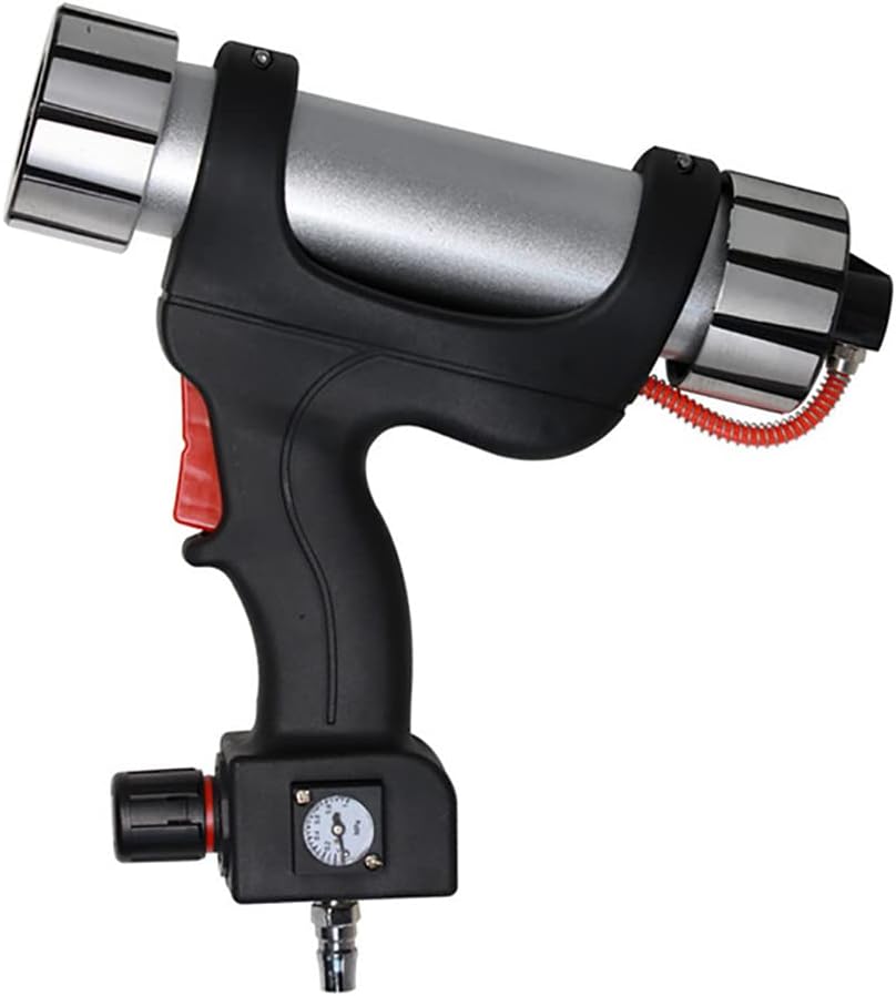 Adjustable Speed Pneumatic Glass Glue Gun Industrial Grade Pneumatic Silicone Gun for 300ML Hard Glue with Pressure Gauge