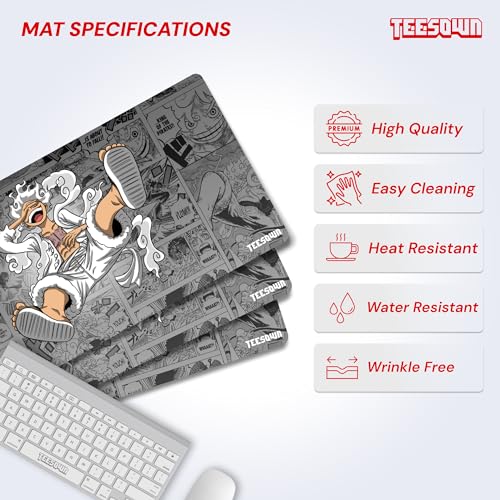 TEESOWN One Piece Monkey D. Luffy Anime Mouse Pad for Laptop Desktop PC Gaming Desk Mat Rubber Base Desk Pad (L) - Image 3