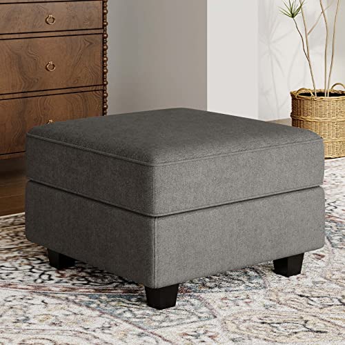 Belffin Fabric Modular Sectional Sofa Storage Ottoman Module Couch Side Sectional Free Configuration Ottoman Grey