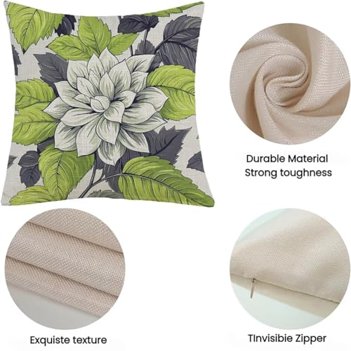 Housse de coussin extérieur imperméable 22x22inch lin rétro lot de 2