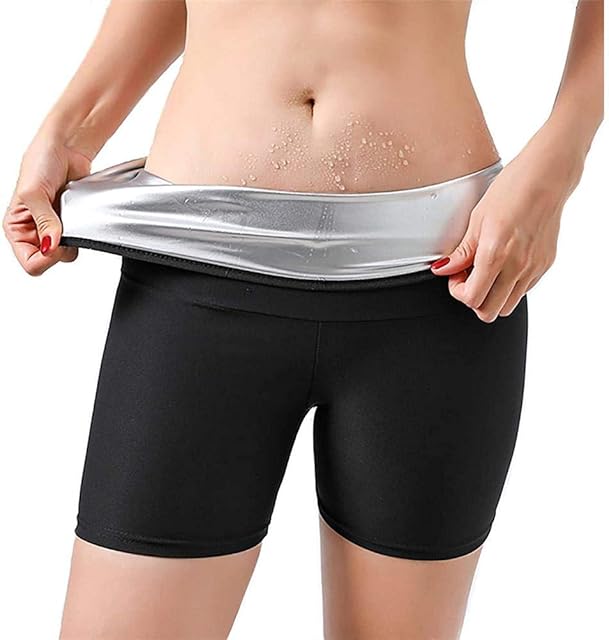 Jsdufs Women's Weight Loss Fitness Sports Pants Sauna Hot Sweat Thermal Shorts Body Shaper Athletic Yoga Pants Fitness Pants Gym Sauna & Sweat Effect Slimming Belly and Waist