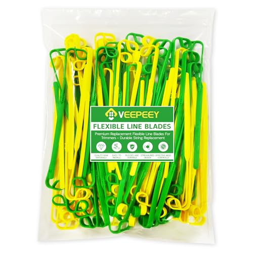 Weed Eater Blades, 100 Pack, Replacement Flexible Line Blades for Trimmers Edgers, Weed Wacker Blades, Weed Eater String, The First Choice for Durability When Cutting Grass, Yellow & Green Set.