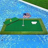 PLBBJH Floating Golf Green for Pool, Floating Putting/Chipping Green, Pool Golf Turf Mat Set for Adu