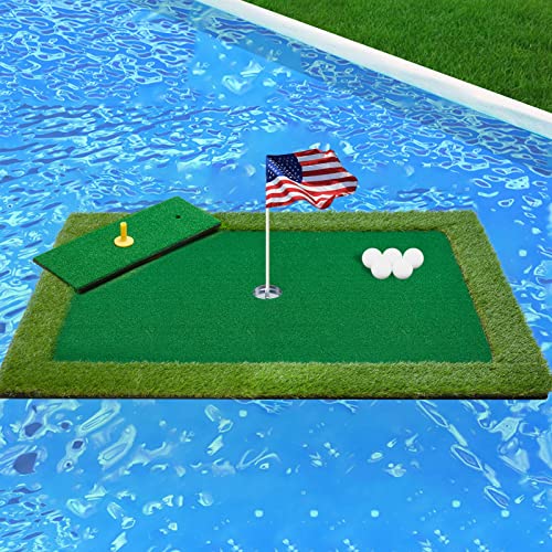 Plbbjh Floating Golf Green For Pool, Floating Putting/Chipping Green, Pool Golf Turf Mat Set For Adults Outdoor Game #TOP22