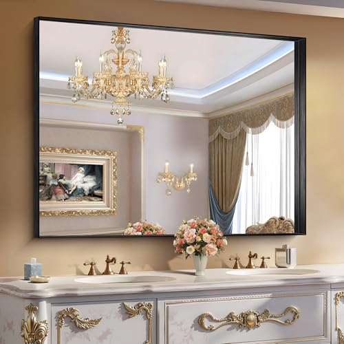 CIRCUMI Black Bathroom Mirror, 36