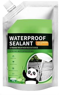 Highly Elastic Waterproof Sealant, Self Leveling Concrete Slab Repair Sealantm, Concrete Crack Filler, Deep Penetrating Water Repellent Protection for Roof, Cracks, Walls & Any Repairs (Gray, 500ml)