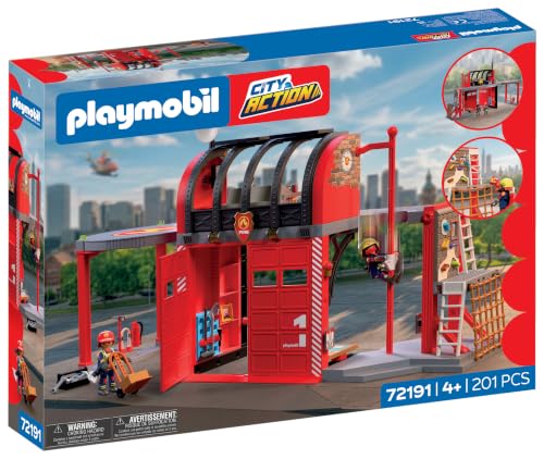 Playmobil | City Action | Large Fire Station | Multi‑Storey Emergency Station with Command Centre, Fire Pole, Training Area & Plenty of Accessories | For Children Aged 4+ | 72191