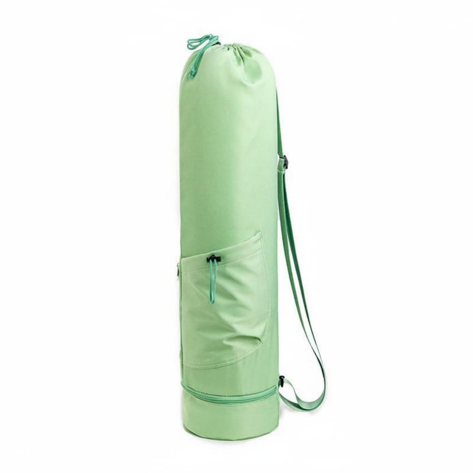 Multiple Pockets Exercise Mat Bag Large Capacity Exercise Mat Storage Bag Adjustable Shoulder Strap Sports Accessory Drawstring Closure for Yogis, Pilates Enthusiasts, Gym, Travel, Green-image-25