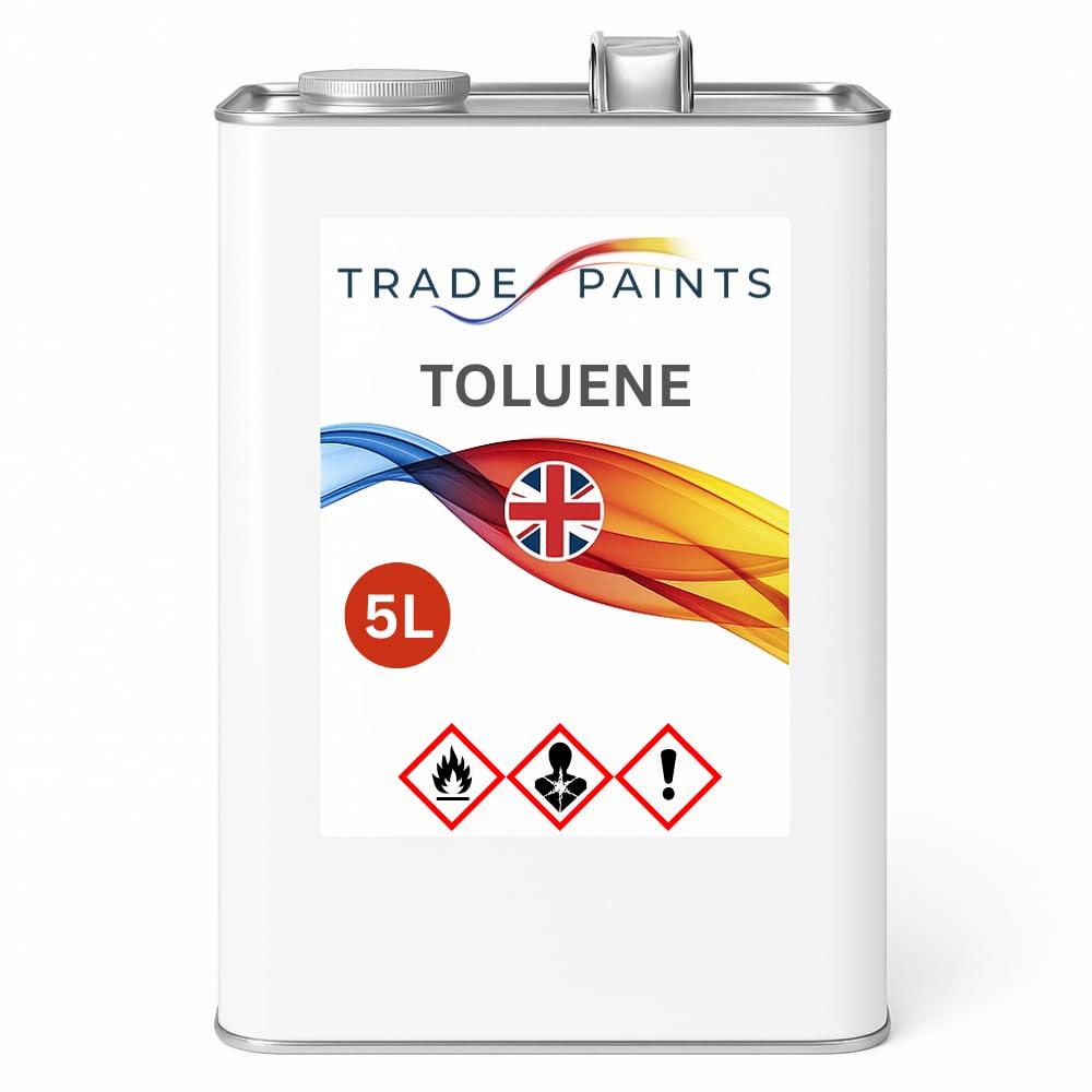 Trade Paints Toluene Solvent Thinner 99.9% Pure – High-Purity Toluol – Industrial Grade Paint, Varnish & Resin Thinner – 5 Litre Can For Professional Cleaning, Degreasing, And Diy Projects